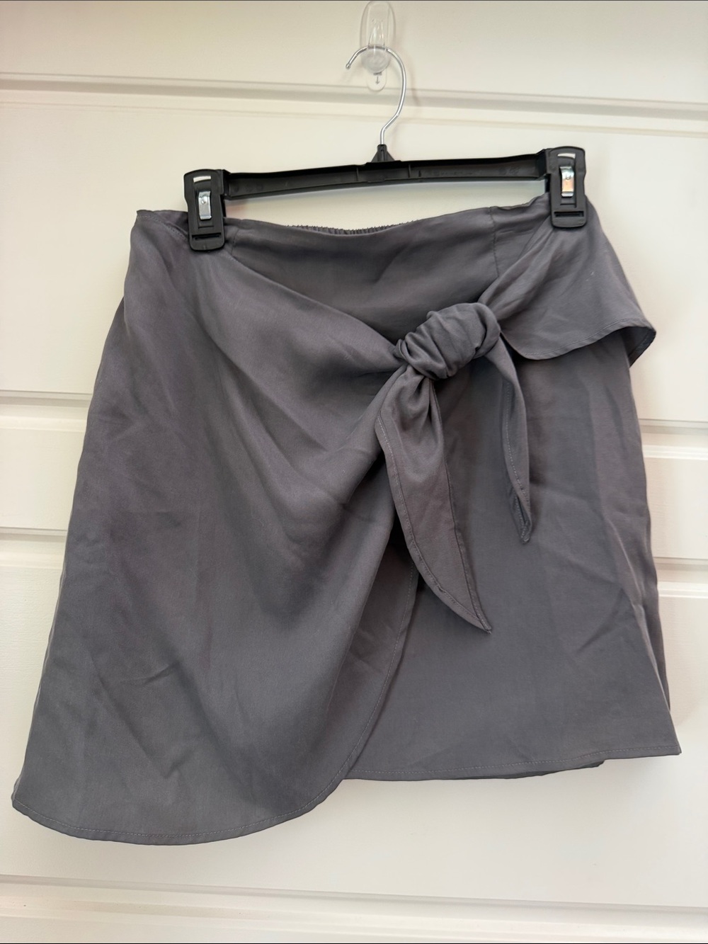 Wishlist Tie-Waist Grey Wrap Skirt